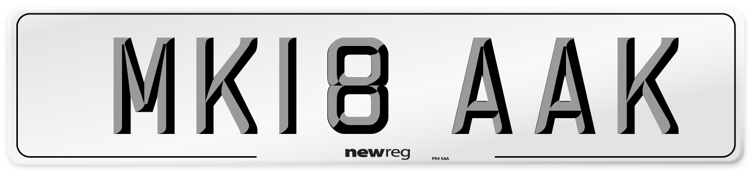 MK18 AAK Number Plate from New Reg